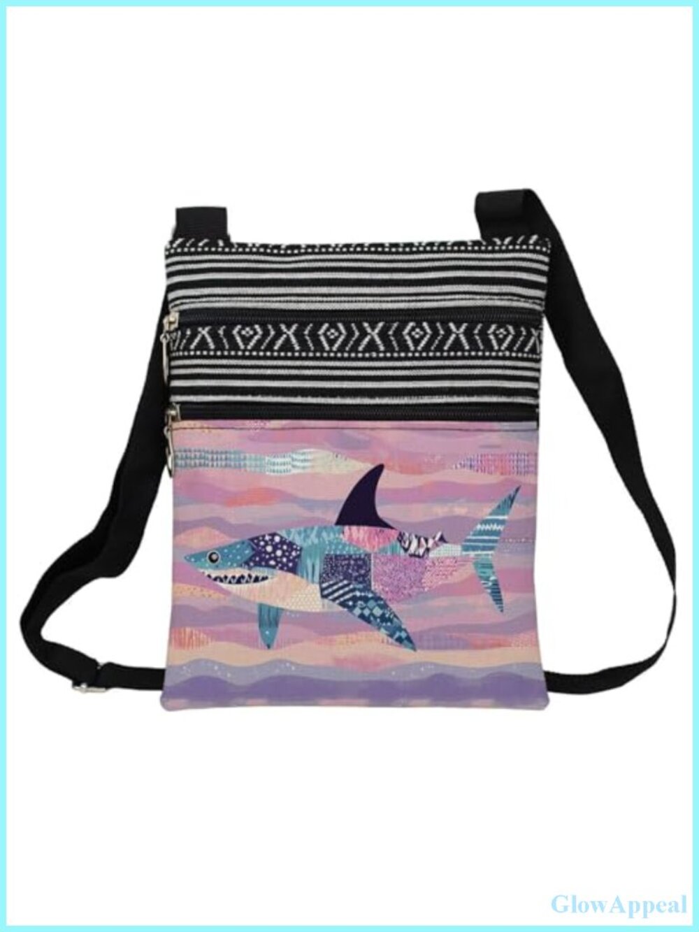 Adjustable Strap Polyester Crossbody Bag with Zipper